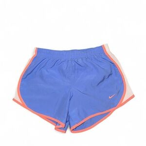 Nike Kid’s Blue Athletic Shorts with Coral Trim